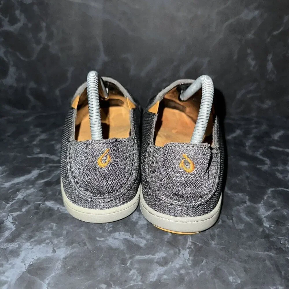 Olukai Nohea Mesh Slip On Grey Casual Beach Loafer Sneakers Shoes Mens Size 8
